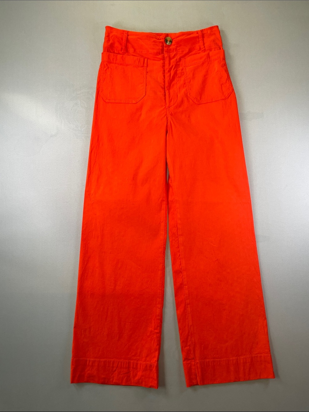 Anthropologie Maeve Colette Linen Blend High-Waist Cropped Wide Leg Pants 4 Tall